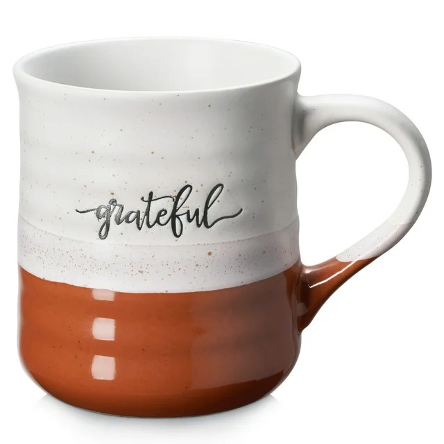 DOWAN Large Coffee Mug with Handle, 18 oz Ceramic Mug with Word “Grateful”, Big Tea Cup for O... | Walmart (US)