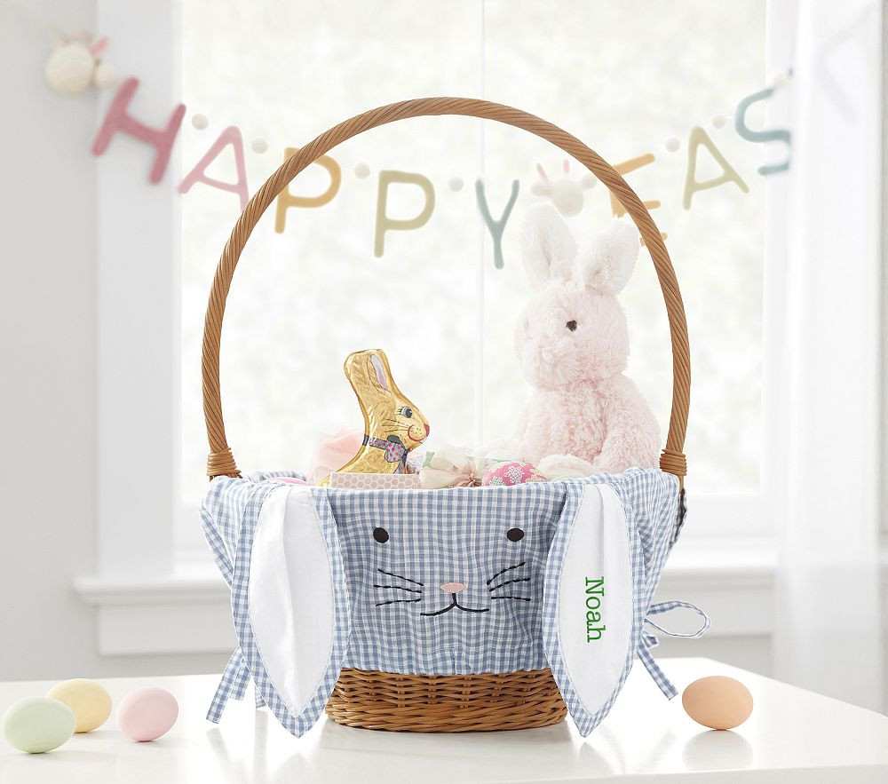 Gingham Bunny Face Easter Basket Liners | Pottery Barn Kids