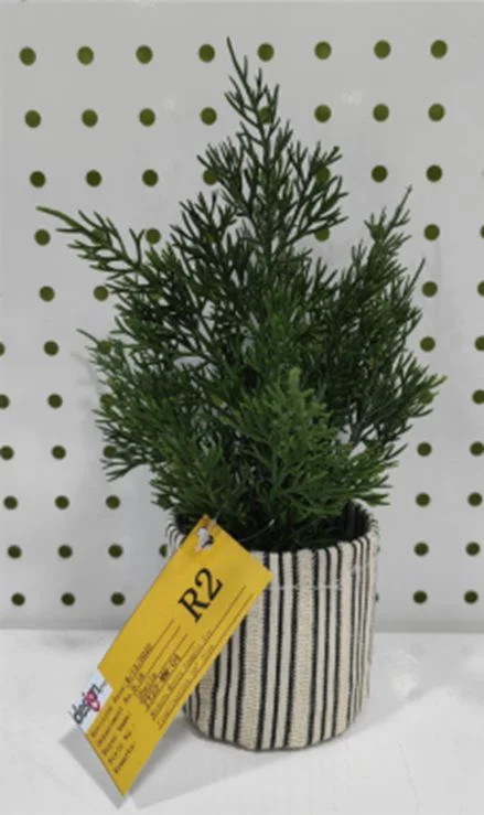 Pine Tree with a Black Stripe Base Tabletop Decor, 12", by Holiday Time | Walmart (US)