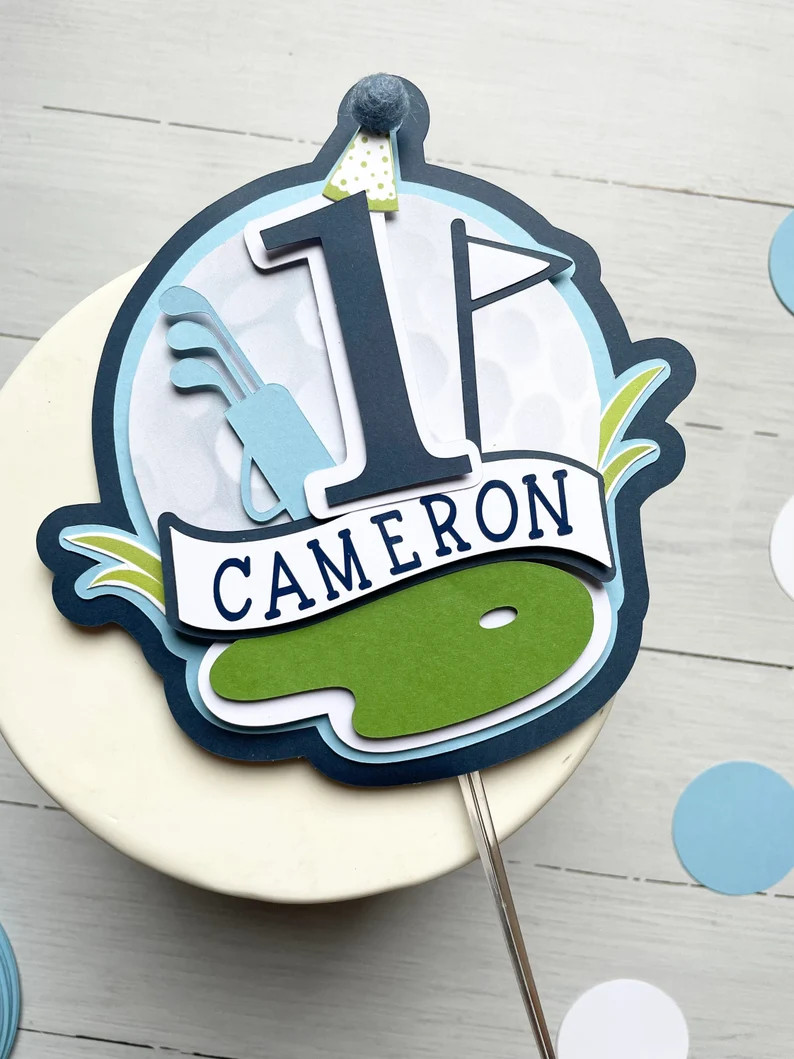 Golf Hole in One Birthday Party Cake Topper - Etsy | Etsy (US)