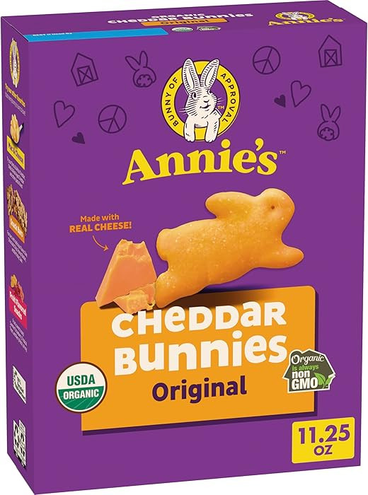 Annie's Organic Cheddar Bunnies Original Baked Snack Crackers, 11.25 oz | Amazon (US)