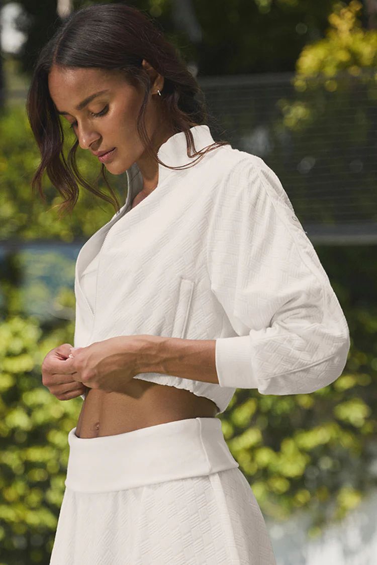 Cropped Doubles Only Full Zip Jacket - Ivory | Alo Yoga