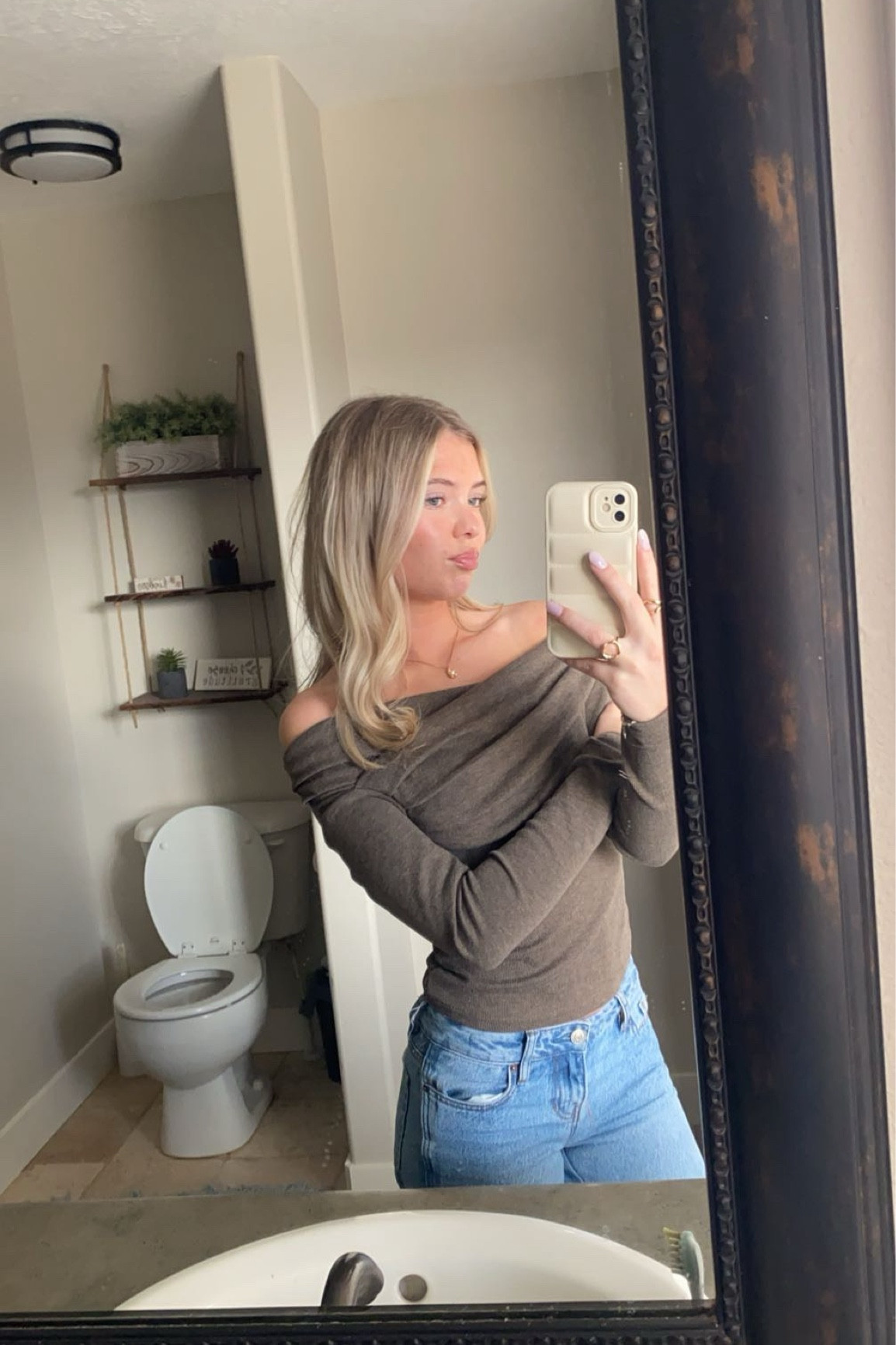 cute outfit inspo! my shirt is a size S, pants are 22! 
cute outfit inspo, denim, off the shoulder top

#LTKStyleTip #LTKPetite #LTKBeauty