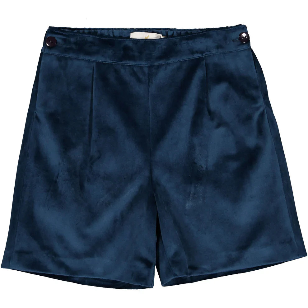 Sal and Pimenta Navy Velvet Boys Shorts | JoJo Mommy