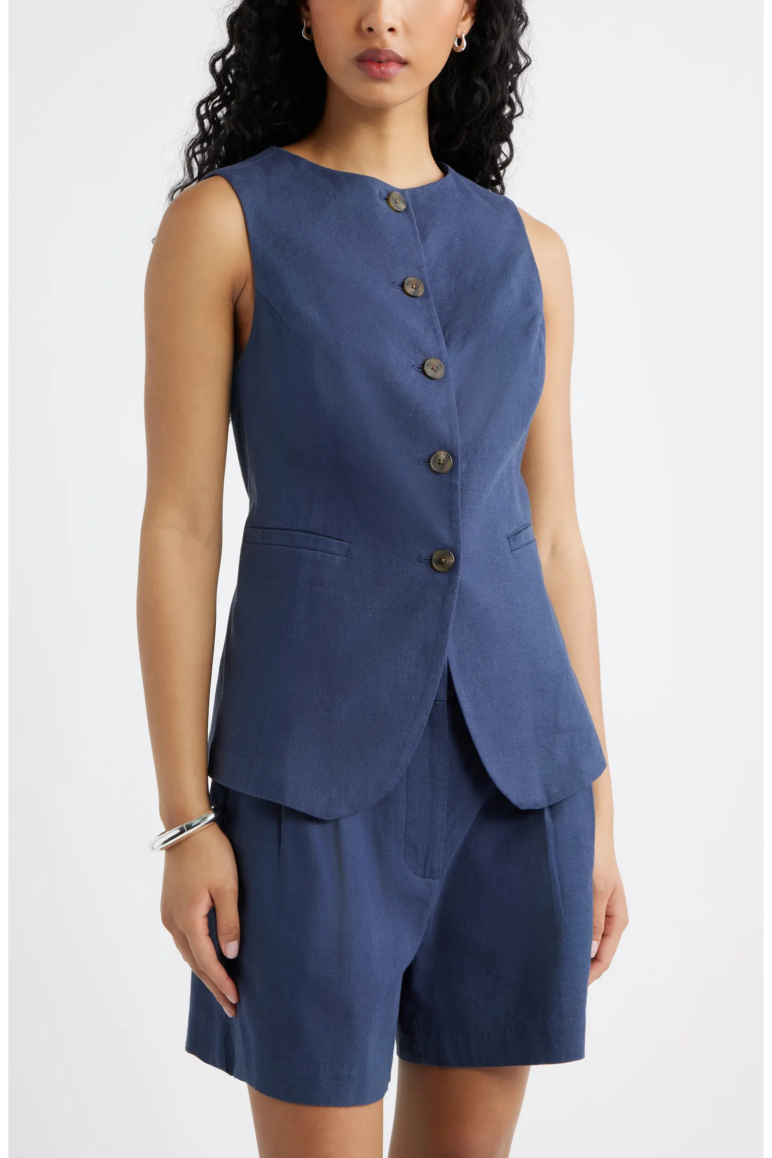 Linen Blend Vest (Women) | Nordstrom | Nordstrom