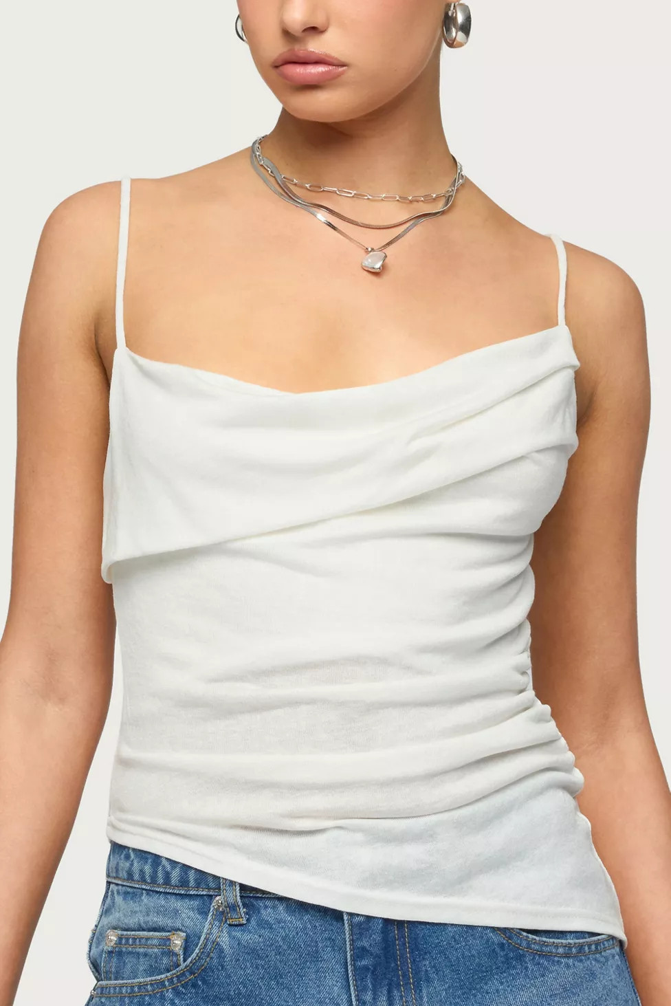 Edikted Asymmetric Cowl Neck Tank Top | Urban Outfitters (US and RoW)