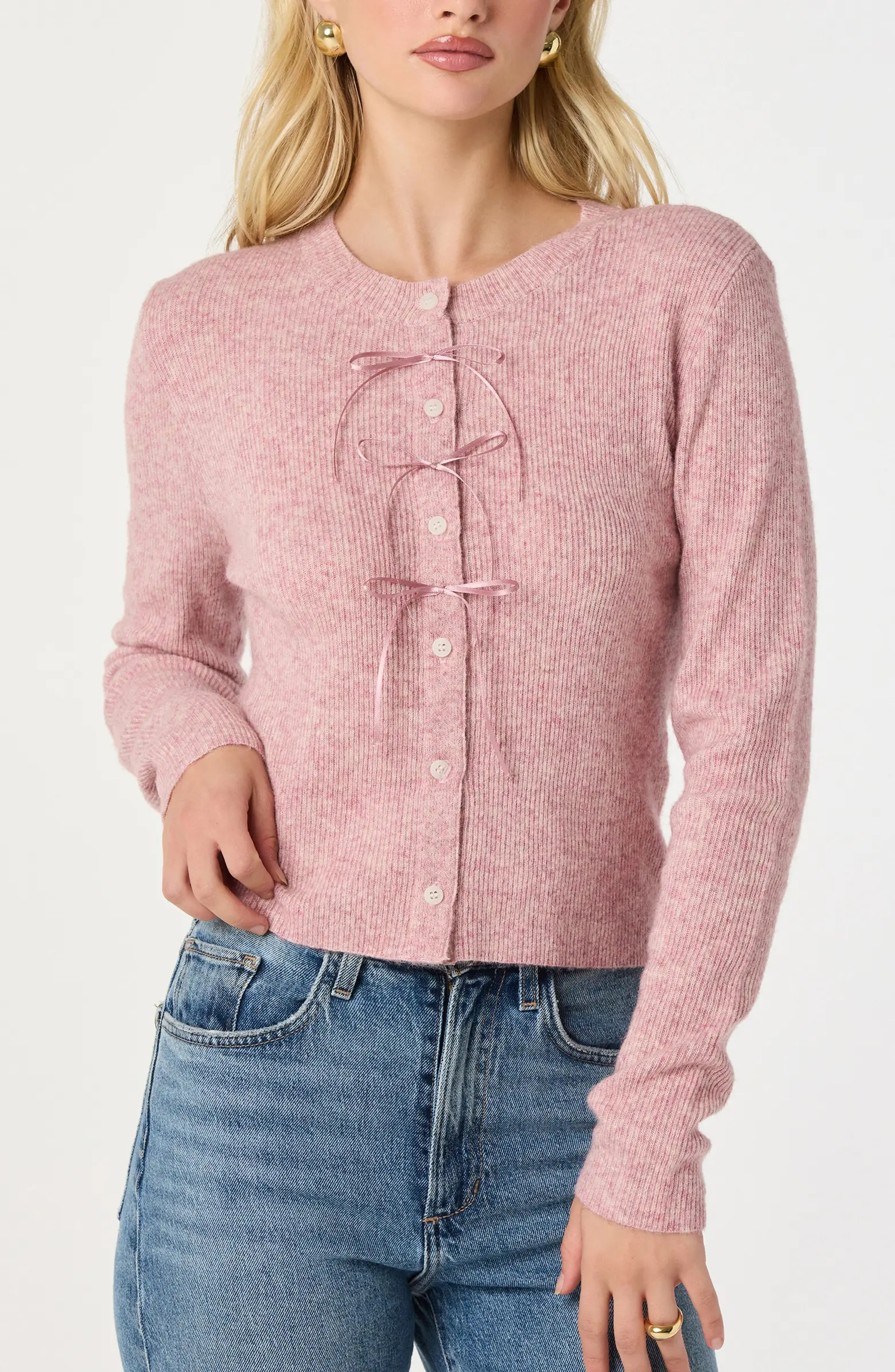 Satin Bow Knit Cardigan | Nordstrom
