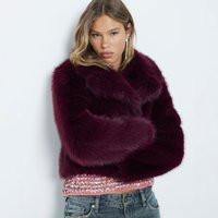 River Island Red Faux Fur Short Plush Jacket | River Island UK & IE