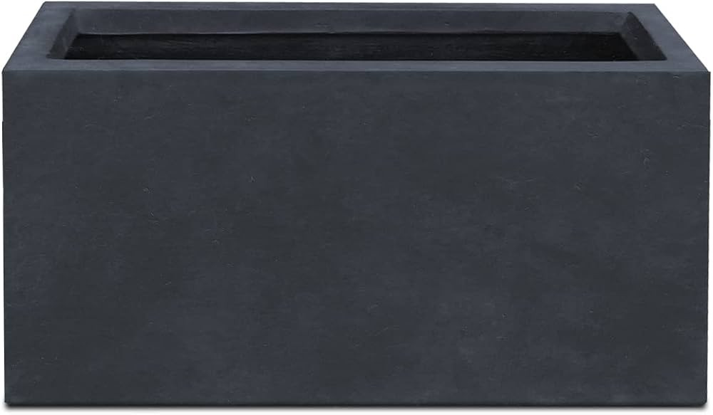 Kante 31.7" L Rectangular Charcoal Finish Lightweight Concrete Long Low Planter with Drainage Hol... | Amazon (US)