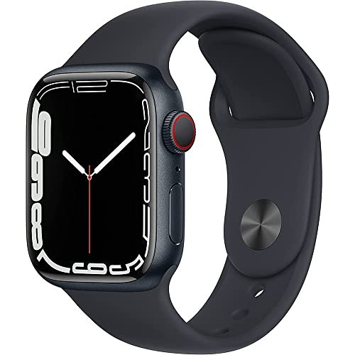 Apple Watch Series 7 GPS + Cellular, 45mm Midnight Aluminum Case with Midnight Sport Band - Regular (Renewed) | Amazon (US)