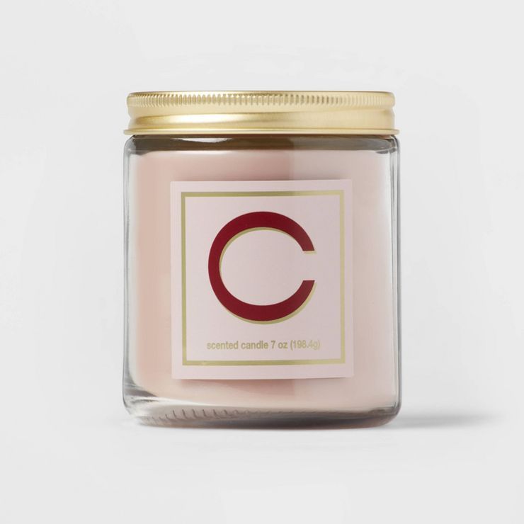 7oz Scented Monogram Letter Candle with Gold Matte Lid - Opalhouse™ | Target