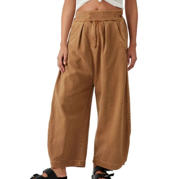 Free People Cool Harbor Wide-Leg Pants - Camel XL | Poshmark