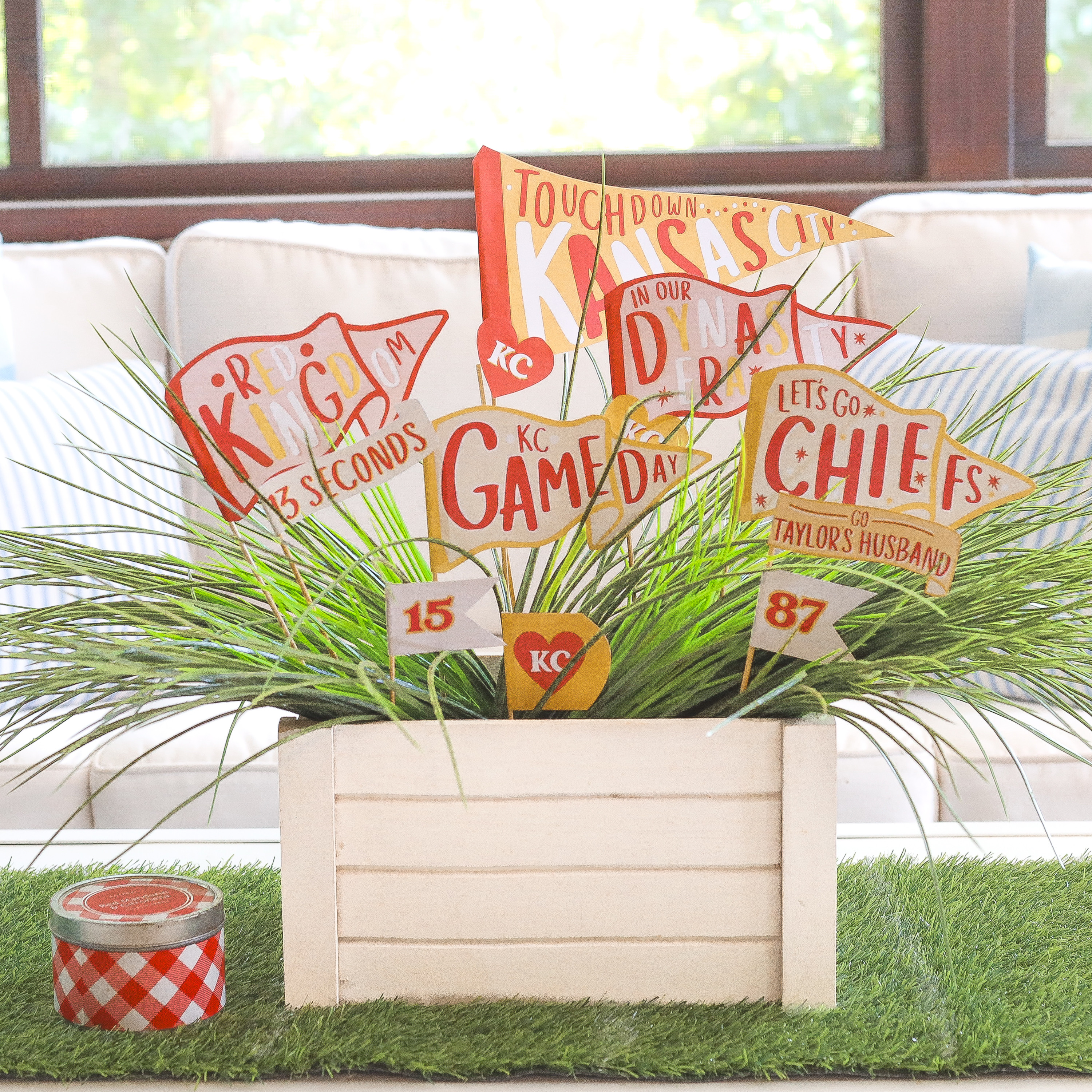 Hosting a Kansas City Chiefs watch party? Add a little red + gold to your game day spread with these printable mini pennant flags! They’re perfect for dressing up snacks, appetizers, cupcakes, cocktails, and more-- and because they’re an instant download, you can have them ready for game day in no time.

#Chiefs #KansasCityChiefs #FootballParty #GameDayDecor #FootballPartyIdeas #TailgateDecor #KansasCityFootball #ChiefsKingdom #WatchParty #PrintablePartyDecor 

 #LTKSeasonal #LTKHome