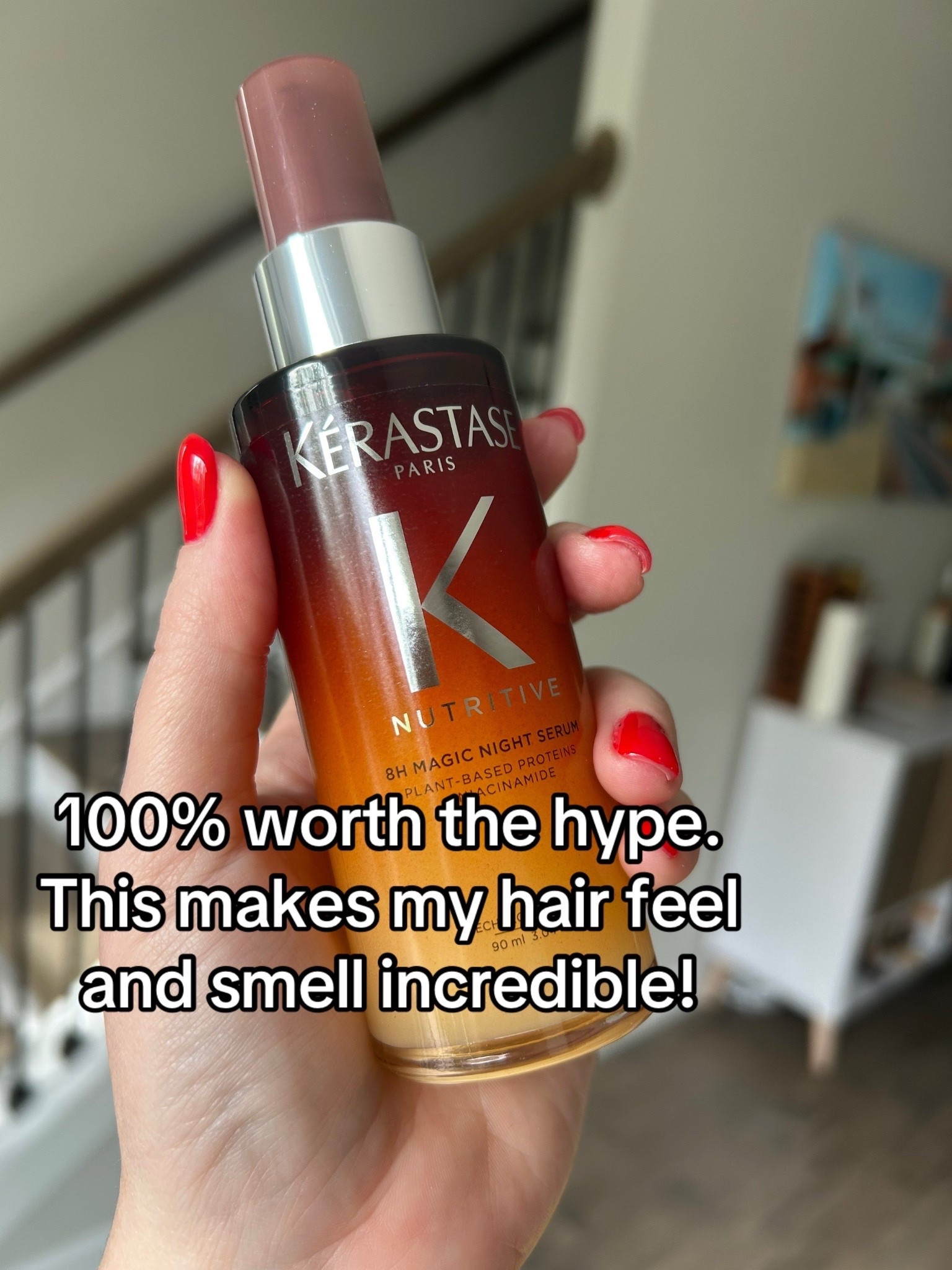 I use this hair mask / hair treatment either before bed or if I know I’m putting my hair in a clip for the day. It makes my hair so soft and my end look so healthy! Plus, it smells incredible! 
@Sephora 

#LTKBeauty #LTKselfcare 
