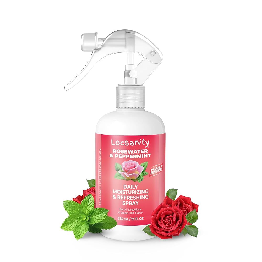 Locsanity Daily Moisturizing Refreshing Spray - Rose Water and Peppermint Hair Scalp Moisturizer ... | Amazon (US)