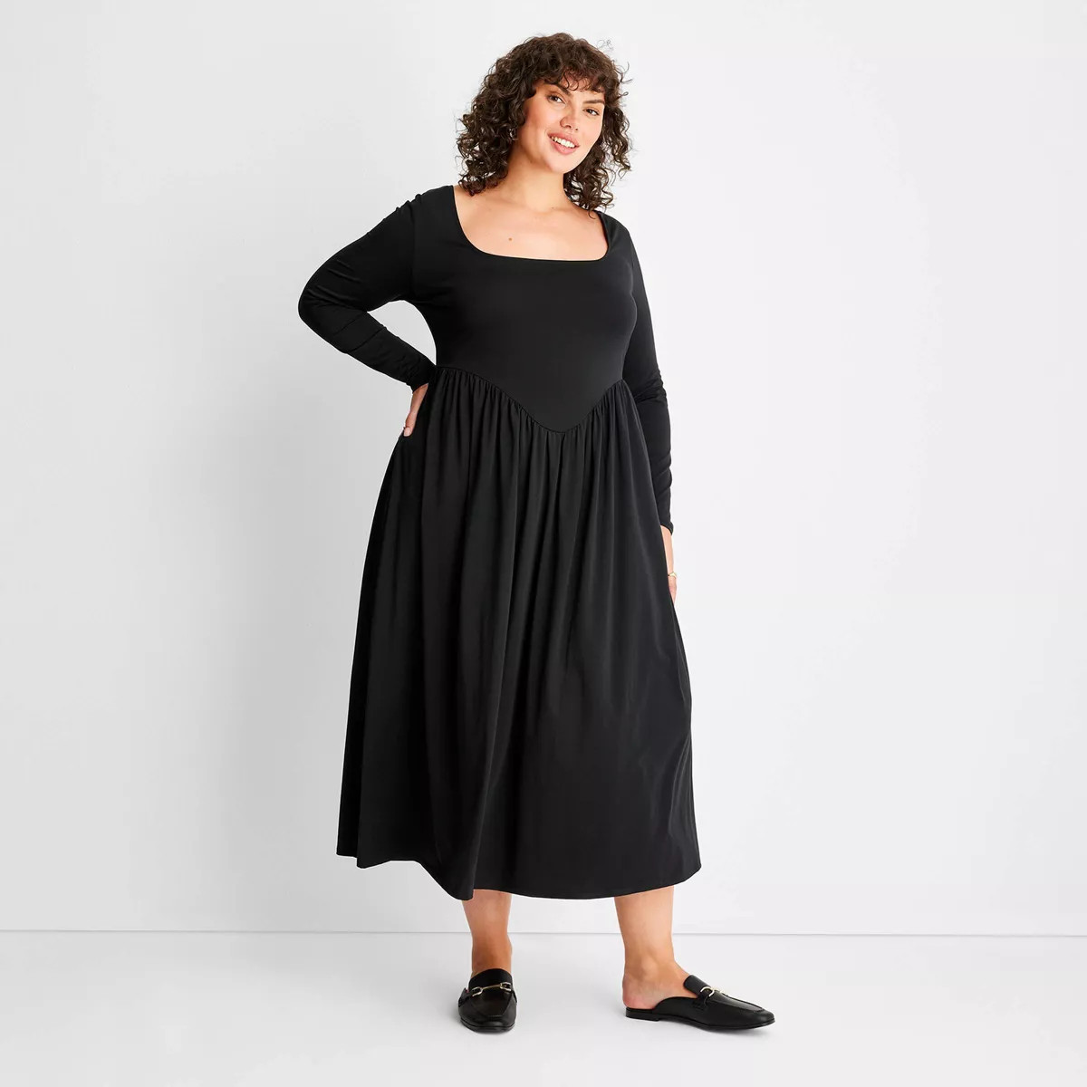 Women's Long Sleeve Square Neck Knit Midi Sweater Dress - Future Collective™ with Reese Blutste... | Target