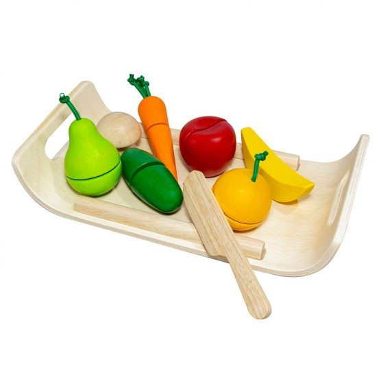 PlanToys Assorted Wooden Fruit and Veggies Food Set | The Tot