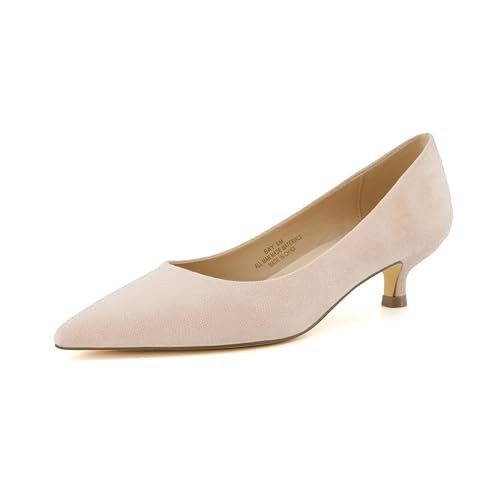 CUSHIONAIRE Bay Kitten Heels for Women – Pointed Toe Slip On Low Heel Womens Dress Shoes with Memory Foam, Blush 7.5 | Amazon (US)