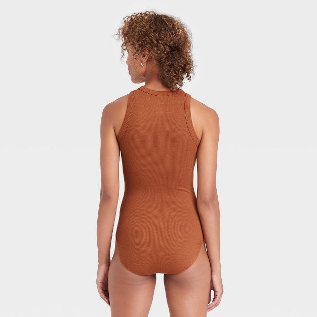 Women's Ribbed Crewneck Tank Bodysuit - A New Day™ | Target