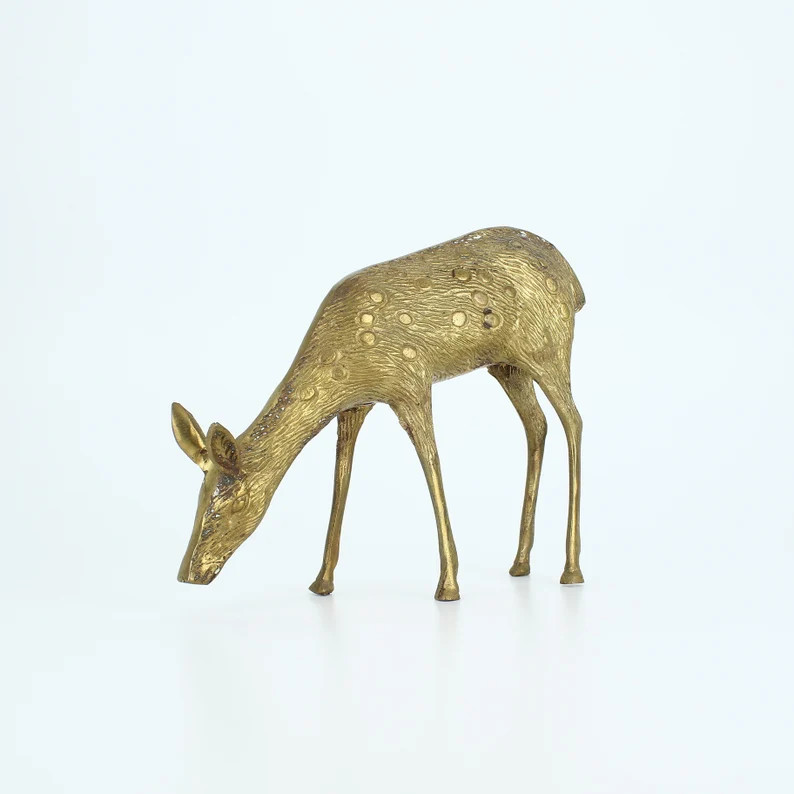 Vintage Brass Deer Doe - Standing Spotted Deer Figure - Woodland Wildlife - Chic Home Decor - 7-5... | Etsy (CAD)
