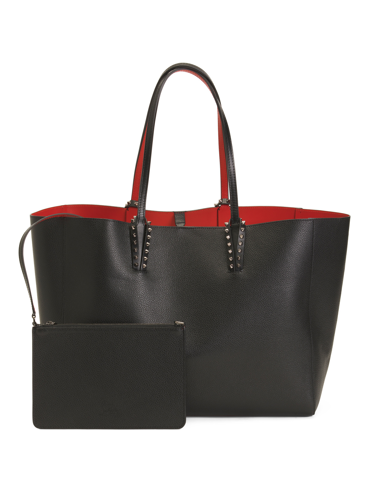 Made In Italy Leather Cabata Large Studded Tote | TJ Maxx