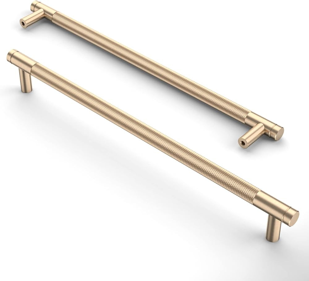Asidrama 10 Pack 10 Inch(254mm) Gold Cabinet Pulls Knurled Cabinet Handles Cupboard Handles Kitch... | Amazon (US)