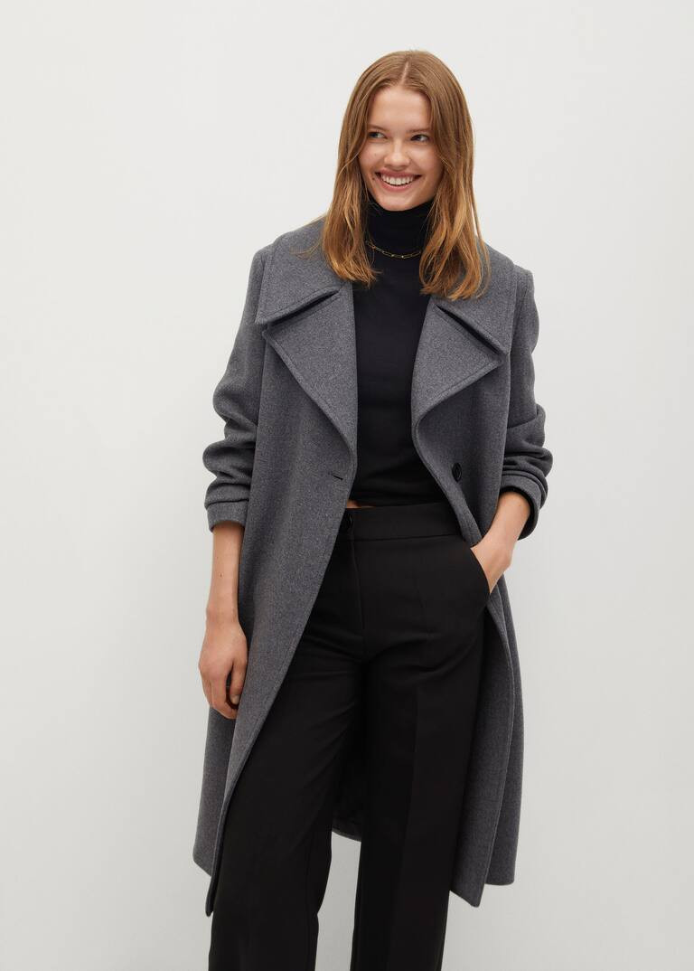 Wool double-breasted coat | MANGO (US)