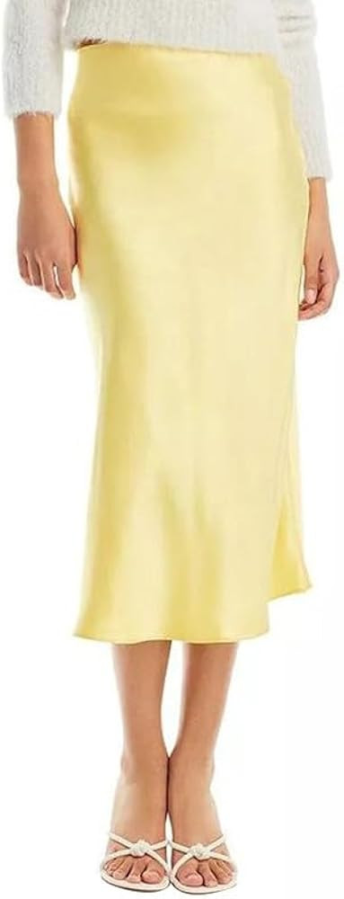 Womens Satin Maxi Skirt Silk Elegant High Waist Cocktail Midi Skirts A Line Flowy Ruffle Summer P... | Amazon (US)