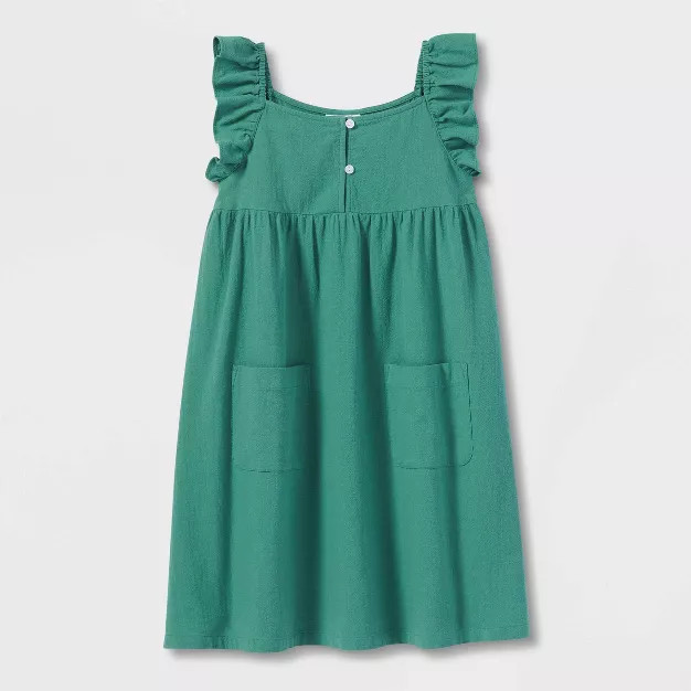Girls' Flutter Sleeve Dress - Cat & Jack™ Green | Target