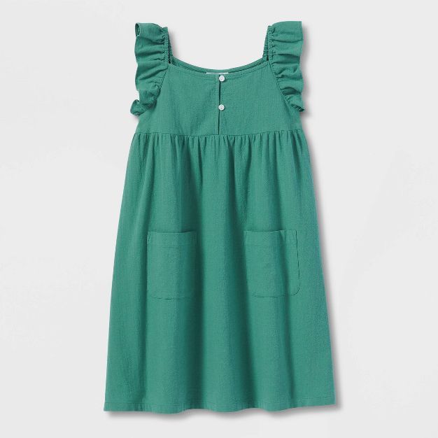 Girls' Flutter Sleeve Dress - Cat & Jack™ Green | Target