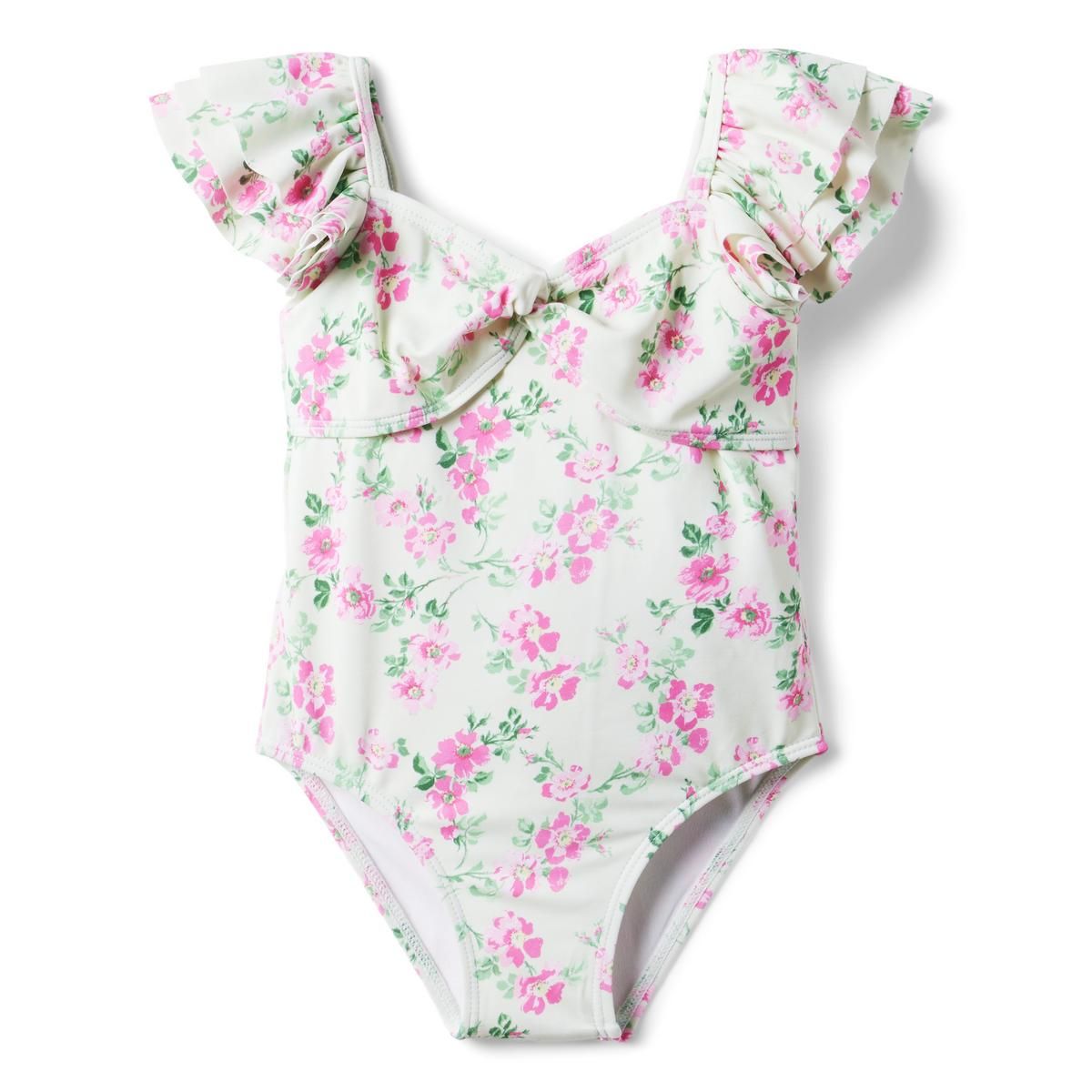 Recycled Floral Flutter Sleeve Swimsuit | Janie and Jack