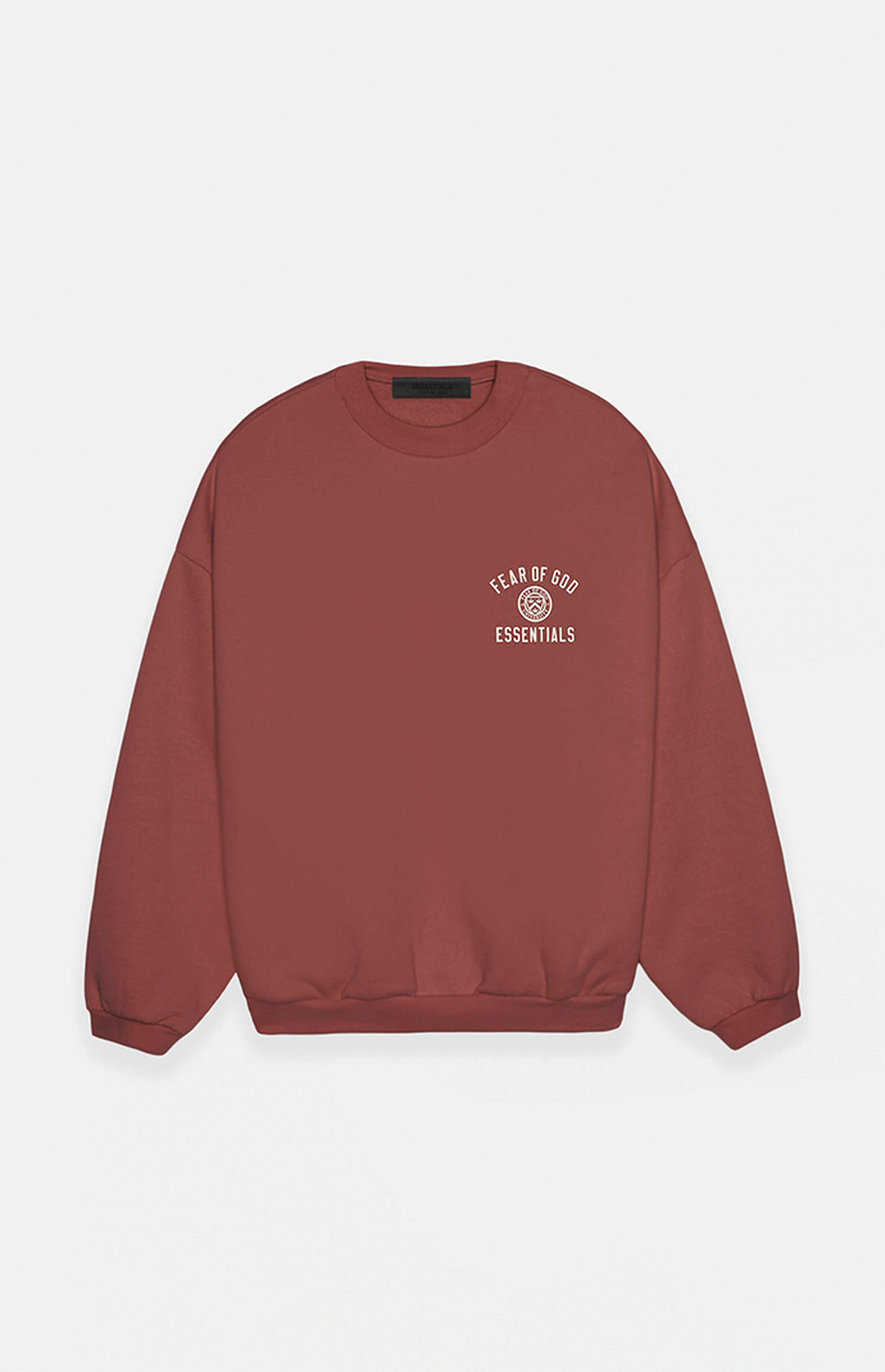 Fear of God Essentials Crimson Fleece Crew Neck Sweatshirt | PacSun