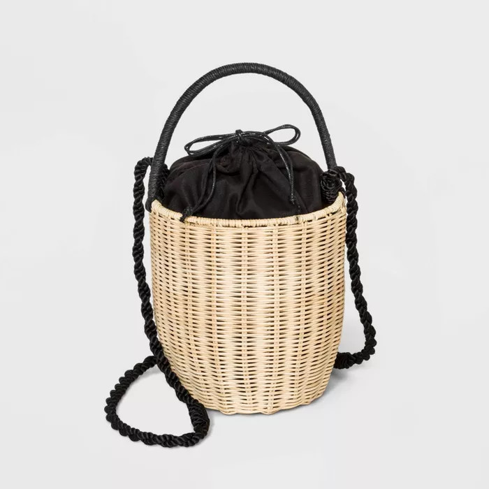 Rattan Bucket Crossbody Bag - A New Day™ Natural | Target