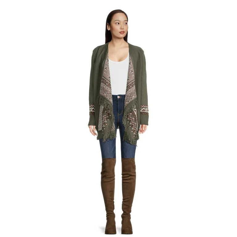 No Boundaries Juniors’ Duster Cardigan with Southwest Pattern, Sizes XS-3XL | Walmart (US)