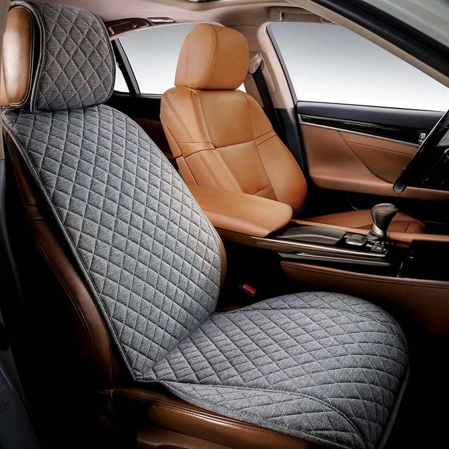 IVICY Linen Car Seat Cover for Cars - Non-Slip Soft & Breathable - Front Car Seat Protector Cover... | Amazon (US)