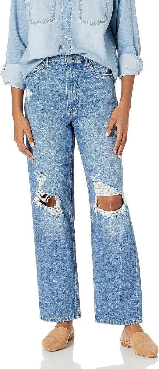 The Drop Women's Annalise Distressed Loose-Fit Straight Leg Jean | Amazon (US)