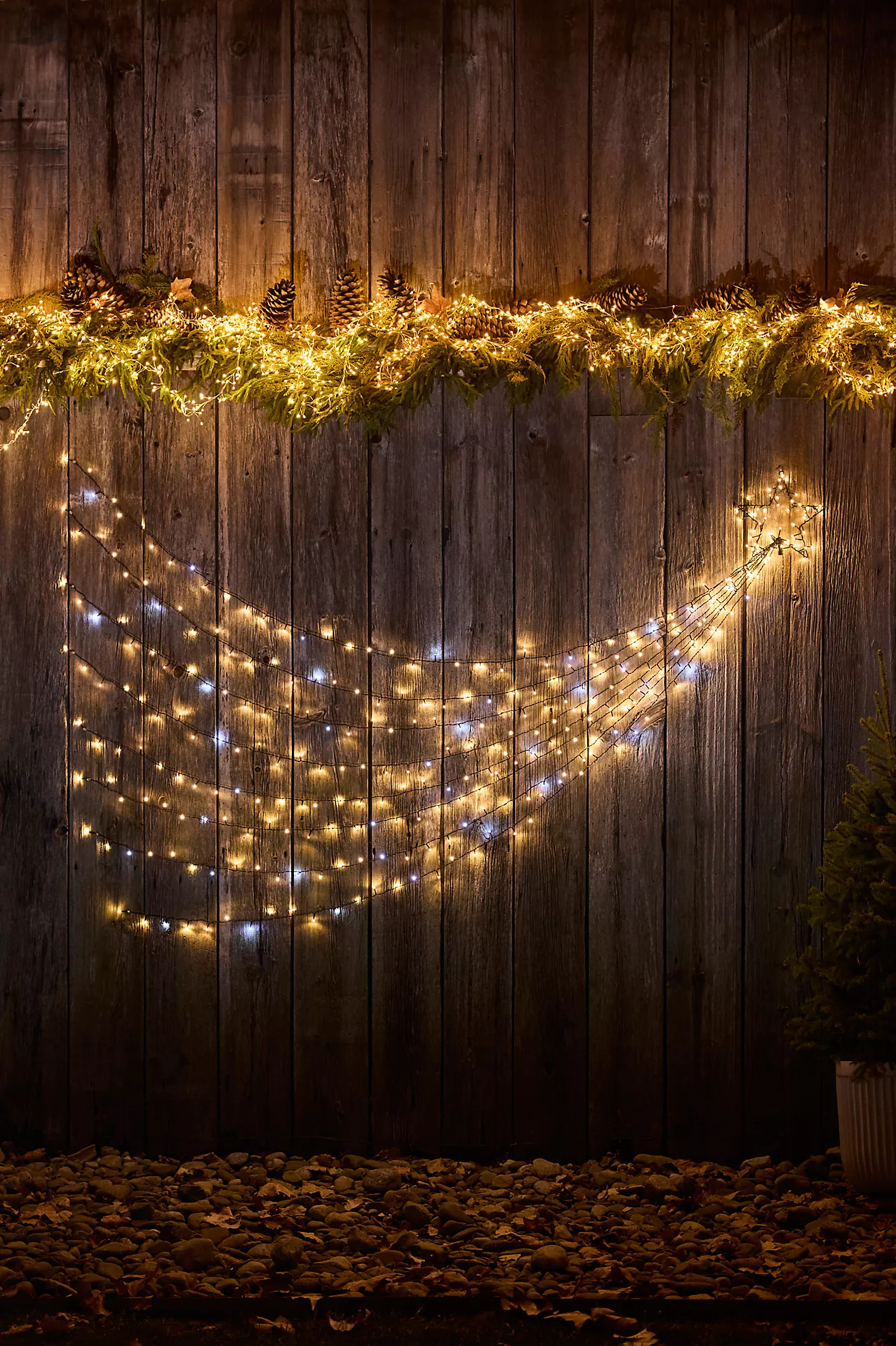 Star Topped Twinkling Cascade Garland | Anthropologie (US)