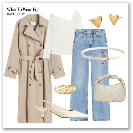 Ways to wear a trench coat 🧥 

Spring fashion, high street, H&M, white blouse, gold earrings, Monica Vinader, straight jeans, sling back heels, neutrals, Valentine’s Day, date night 

#LTKstyletip #LTKSeasonal #LTKeurope