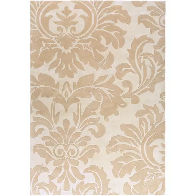 Elsberry Floral Handmade Tufted Wool Taupe Area Rug | Wayfair North America