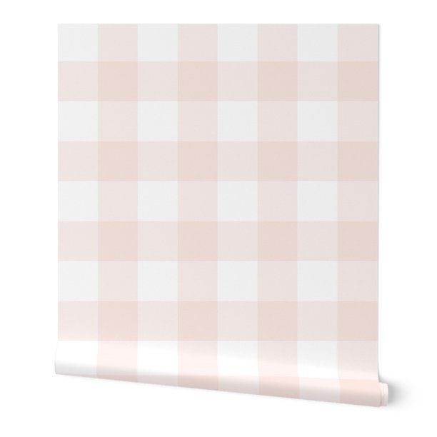 Peel-and-Stick Removable Wallpaper White Gingham Check Plaid Nursery Pink - Walmart.com | Walmart (US)