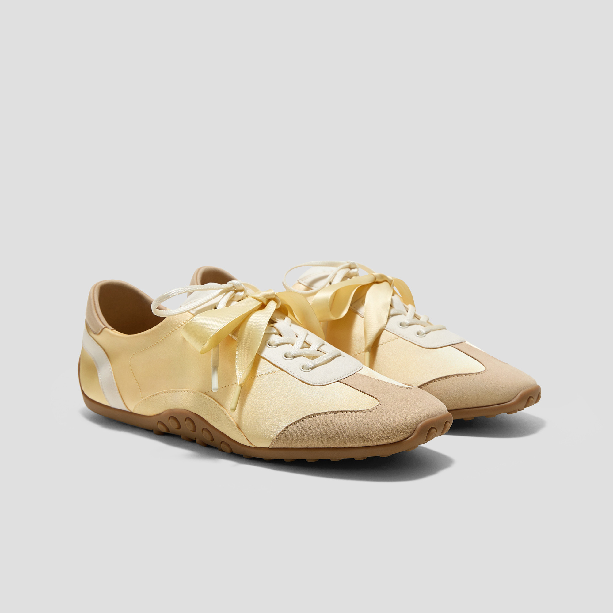 VIVAIA Square-Toe Jogger Sneakerina (Carol)|BUTTER YELLOW&CREAM&NUDE|US 8 | VIVAIA
