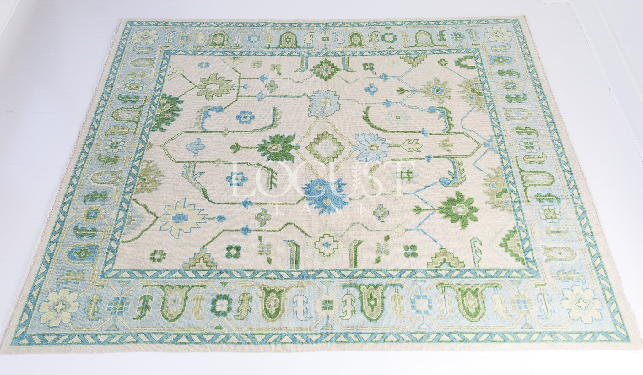 Emogene Rug – Hand-Knotted Blue & Green Wool Rug | Locust Lane | Locust Lane Rugs