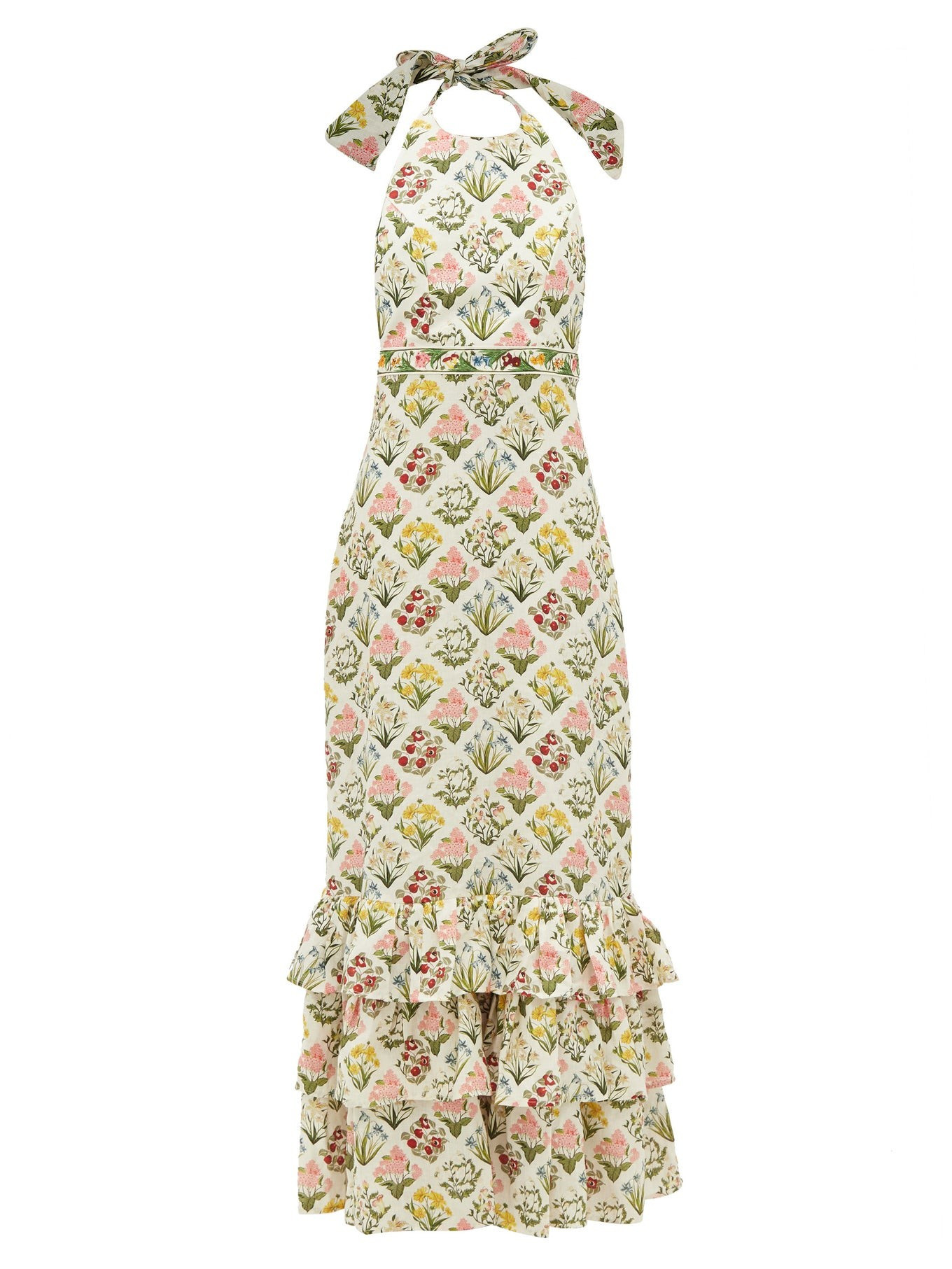 Magnolia Magdalena-print linen maxi dress | Agua by Agua Bendita | Matches (US)