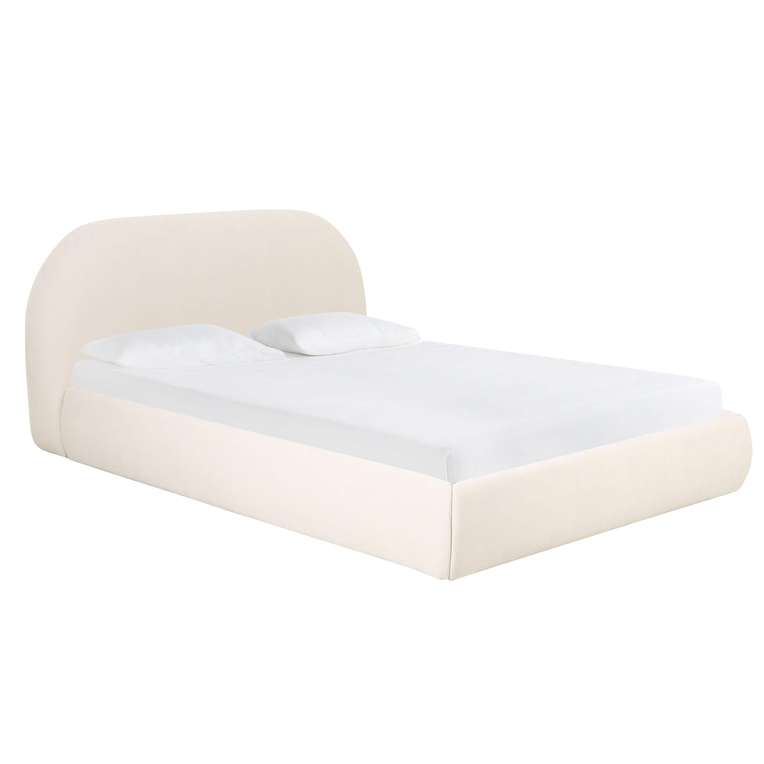 Tov Furniture Bara Cream Textured Velvet King Bed | Amazon (US)
