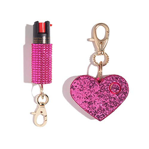 BLINGSTING Self Defense Kit - Professional Grade, Maximum Strength Pepper Spray with UV Marking Dye & Personal Safety Alarm - Pink & Pink | Amazon (US)
