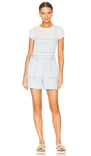 Slit Overall Short in Super Light | Revolve Clothing (Global)