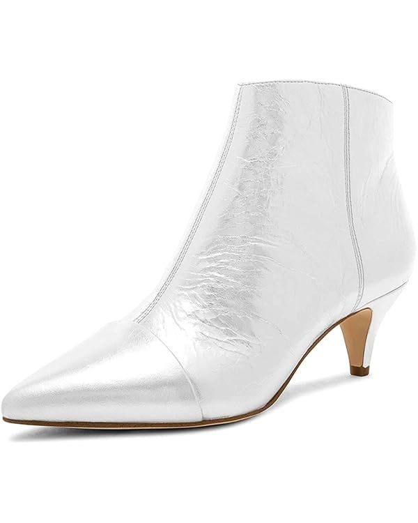 XYD Women Mid Low Kitten Heel Ankle Boots Pointed Toe Side Zippers Prom Glitter Party Dress Fashi... | Amazon (US)