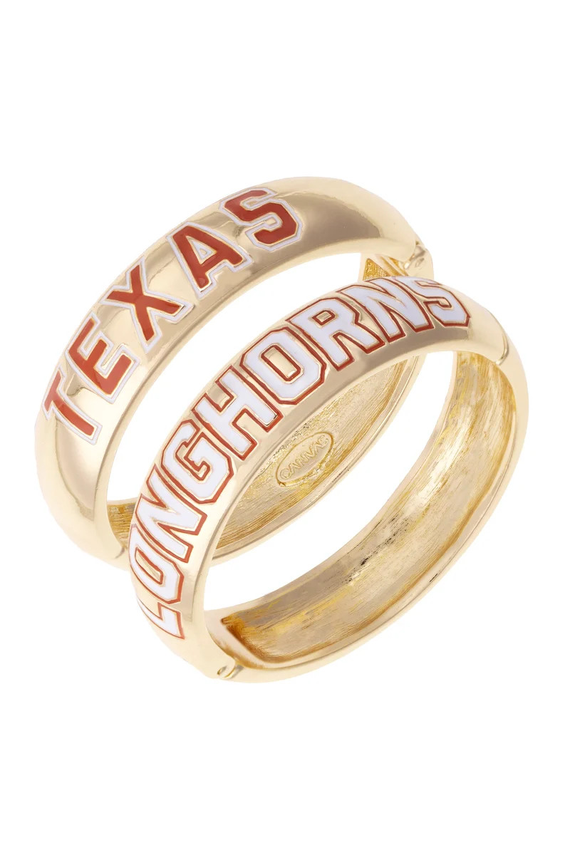 Texas Longhorns Polished Metal Hinge Bangle | CANVAS