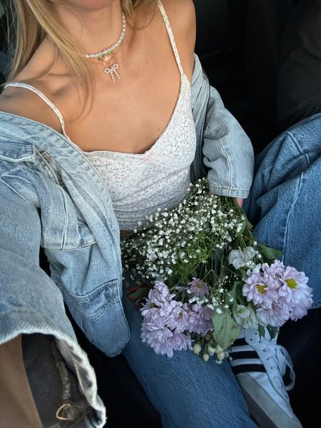 Casual spring denim look 🤍 so girly and danity I love this look !

Spring outfits - spring fashion - casual spring outfits - spring denim - denim on denim - pacsun favs - floral tank top 

#LTKstyletip #LTKSeasonal #LTKfindsunder100
