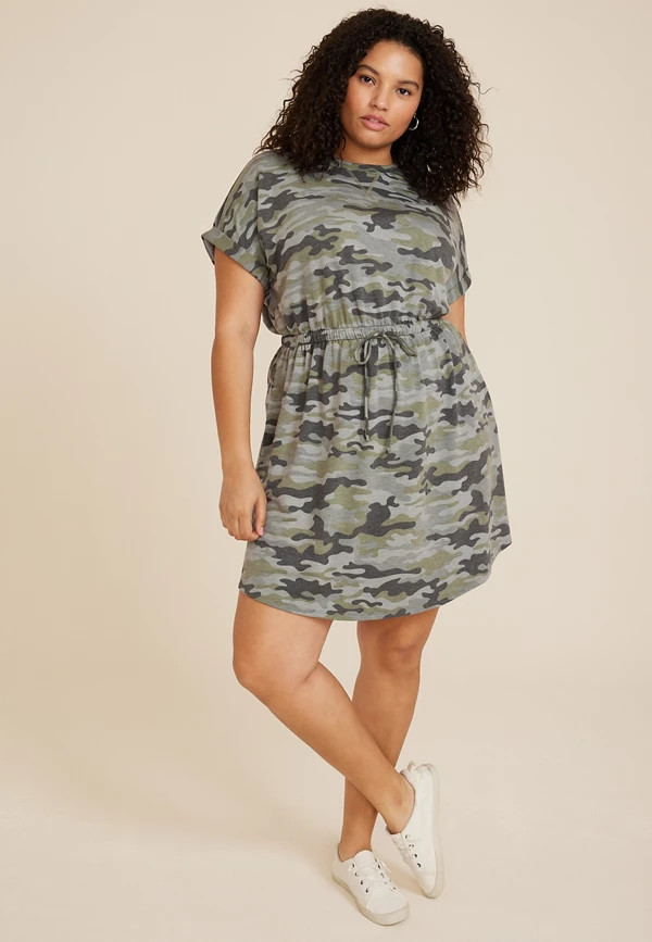 Plus Size 24/7 Clara Tie Waist Dress | Maurices